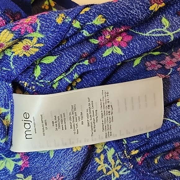 Maje Jalao Tiered Ruffled Floral Skirt Floral Blue Tiered Skirt Fairycore Sz 2/M - Picture 7 of 16